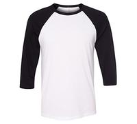 Maglietta con maniche a 3/4, unisex, Canvas C3200 White/Black US Medium