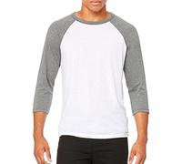 Maglietta con maniche a 3/4, unisex, Canvas C3200 WHITE/DEEP HTHR S