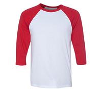 Maglietta con maniche a 3/4, unisex, Canvas C3200 White/Red L