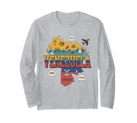 Maglietta con Mappa del Venezuela, Souvenir con Bandiera venezuelana e Simboli Maglia a Manica