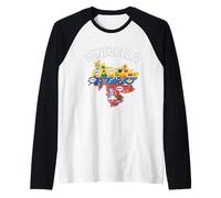 Maglietta con Mappa del Venezuela, Souvenir con Bandiera venezuelana e Simboli Maglia con Maniche Raglan