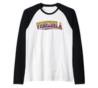 Maglietta con Mappa del Venezuela, Souvenir con Bandiera venezuelana e Simboli Maglia con Maniche Raglan