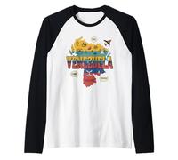 Maglietta con Mappa del Venezuela, Souvenir con Bandiera venezuelana e Simboli Maglia con Maniche Raglan