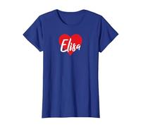 Maglietta con Nome «I Love Elisa» I Heart Named Maglietta, Donna, Blu Reale, S