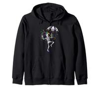 Maglietta con Ombrello Modello Second Line Skeleton Mardi Gras Dance Felpa con Cappuccio