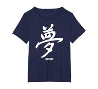 Maglietta con Personaggio Giapponese Dream Kanji Maglietta, Donna Plus-Size, Navy, 4X