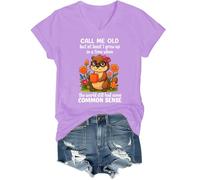 Maglietta con scollo a V "Call Me Old But at least I Grew Up Shirt in A Time When The World Still Had Some Common Sense", Viola chiaro, 3XL