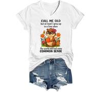 Maglietta con scollo a V "Call Me Old But at least I Grew Up Shirt in A Time When The World Still Had Some Common Sense", bianco, XL