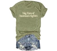 Maglietta con scollo a V, per fan dei diritti umani, unisex, divertente, Verde, 3XL