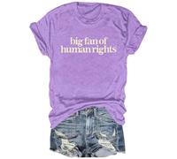 Maglietta con scollo a V, per fan dei diritti umani, unisex, divertente, Viola chiaro, XS