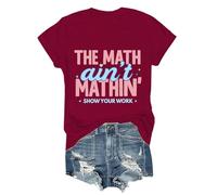 Maglietta con scollo a V The Math Ain't Mathin The Math Ain't Mathin, Claret-1, M