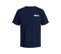 JACK & JONES Maglietta 'JJECorp' turchese / blu scuro / bianco, Taglia S