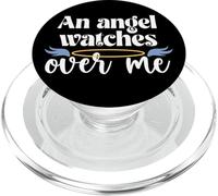 Maglietta con scritta "An Angel Watches Over Me Dad Mom Women Men Kids Grandma Tee PopSockets PopGrip per MagSafe