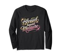 Maglietta con Scritta Blessed Beyond Measure Maglia a Manica