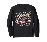 Maglietta con Scritta Blessed Beyond Measure Maglia a Manica