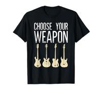 Maglietta con scritta "Choose Your Weapon Guitar Player" Maglietta