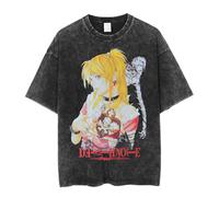 Maglietta con scritta "Death Note" e "Misa Amane", maglietta 3D con stampa anime, stile vintage, manica corta, maglietta a maniche lunghe a maniche corte, T manica corta, M