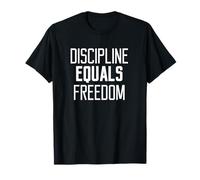 Maglietta con scritta "Discipline Equals Freedom" Maglietta