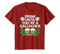 Maglietta con scritta "Drink Until You're A Gallagher Shameless St Patrick's Tshirt Maglietta