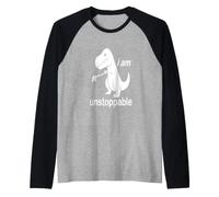 Maglietta con Scritta I Am Unstoppable, per Uomo, Donna, Gioventù, Colore: Rosa Maglia con Maniche Raglan