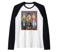 Maglietta con Scritta I do Not Hear I do Not See I do Not Talk Maglia con Maniche Raglan