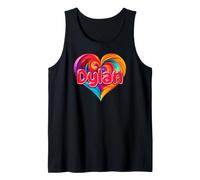 Maglietta con Scritta I Heart Love Dylan e Nome colorato Canotta