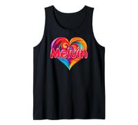 Maglietta con Scritta I Heart Love Melvin, con Nome colorato Canotta