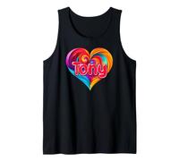 Maglietta con Scritta I Heart Love Tony First Name, Colorata Canotta