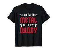Maglietta con scritta "I Listen To Metal With My Daddy", regalo in metallo pesante Maglietta