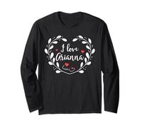 Maglietta con scritta "I Love Arianna" con nome e scritta in inglese " Maglia a Manica