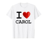 Maglietta con scritta "I Love Carol" con nome a cuore Maglietta