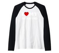 Maglietta con Scritta I Love My Husband e Scritta I Love My Husband Maglia con Maniche Raglan