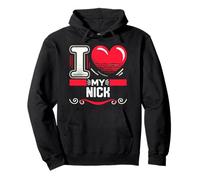Maglietta con scritta "I Love My Nick" Felpa con Cappuccio