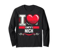 Maglietta con scritta "I Love My Nick" Maglia a Manica