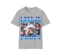 Maglietta con scritta "I Pee in Pools", divertente e divertente, motivo gatto Brainrot Energy Kitty Bootleg, Grigio chiaro, XXL