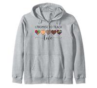Maglietta con scritta "I Promise to Teach Love" inclusion Kindness Diversity Felpa con Cappuccio