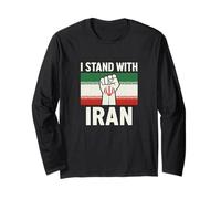 Maglietta con scritta "I Stand With Iran" Maglia a Manica