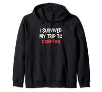 Maglietta con Scritta I Survived My Trip To Compton Simple City Felpa con Cappuccio