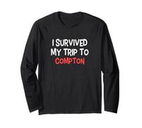 Maglietta con Scritta I Survived My Trip To Compton Simple City Maglia a Manica