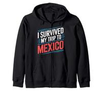 Maglietta con Scritta I Survived My Trip To Mexico Felpa con Cappuccio