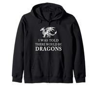 Maglietta con Scritta I Was Told There Would Be Dragons Felpa con Cappuccio