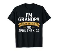 Maglietta con scritta "I'm Grandpa" "I Break the Rules and Spoil the Kids" Maglietta