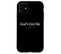 Maglietta con scritta in inglese "God's Got Me" (lingua italiana non garantita) Custodia per iPhone 11
