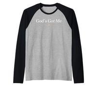 Maglietta con Scritta in Inglese God's Got Me (Lingua Italiana Non Garantita) Maglia con Maniche Raglan