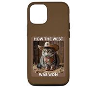 Maglietta con scritta in inglese "How The West Was Was Won", motivo: cowboy Kitty Custodia per iPhone 12/12 Pro