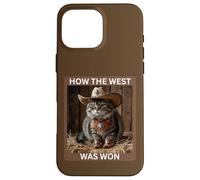 Maglietta con scritta in inglese "How The West Was Was Won", motivo: cowboy Kitty Custodia per iPhone 16 Pro Max