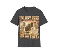 Maglietta con scritta in inglese "I'm Just Here for The Chicks", divertente, per amanti degli animali, pulcino, bootleg meme, unisex, Erica scura, L