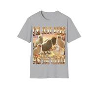 Maglietta con scritta in inglese "I'm Just Here for The Chicks", divertente, per amanti degli animali, pulcino, bootleg meme, unisex, Grigio chiaro, L