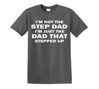 Maglietta con scritta in inglese "I'm not the step dadd", T-shirt Carbone Stampa Bianca, S