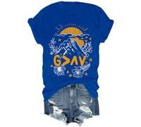 Maglietta con scritta in lingua inglese "God is Greater Than The Highs and Lows", vintage, con versi della Bibbia, per donne e uomini, Blu reale, XXL